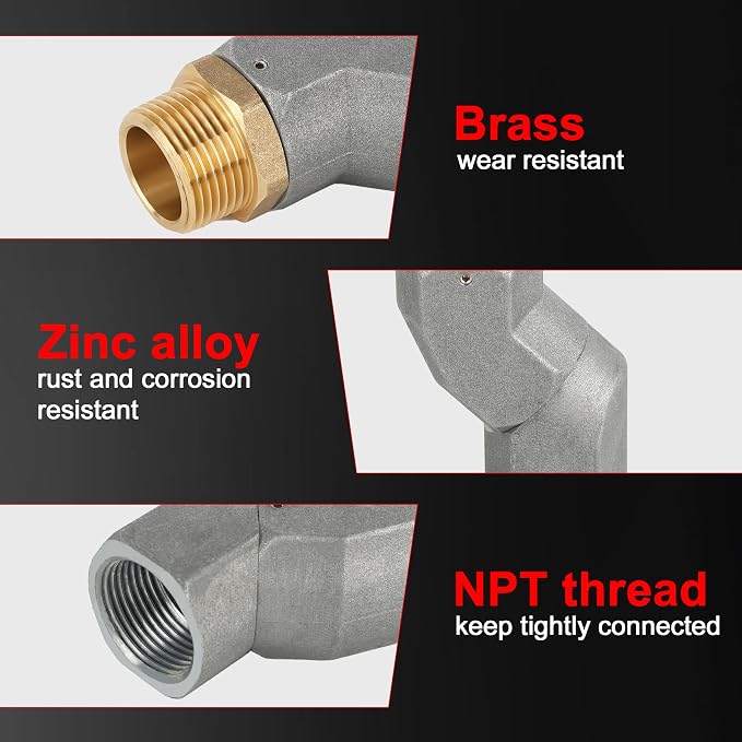 EVIL ENERGY 1" NPT 2PCS Fuel Transfer Hose Swivel 360 Rotating Connector for Fuel Nozzle Multi Plane Swivel