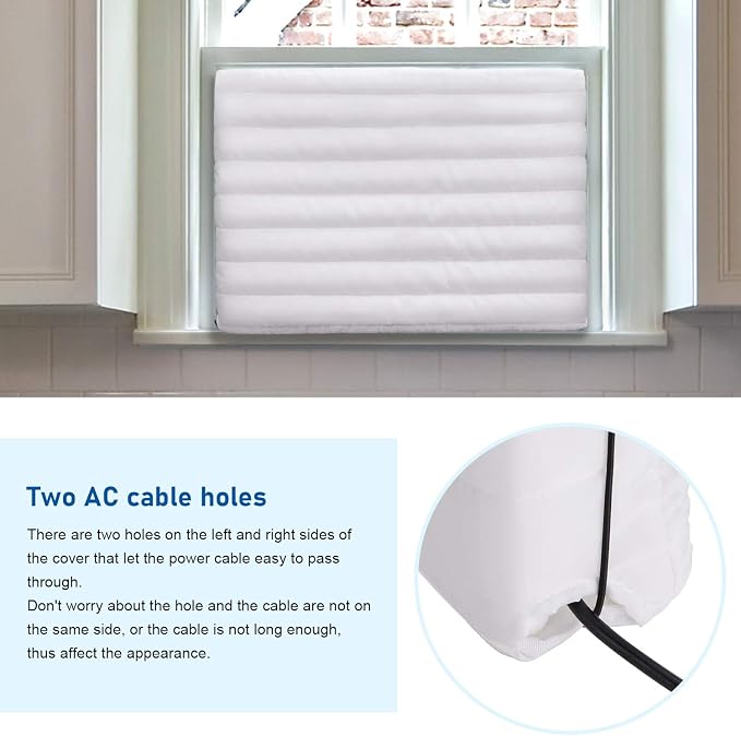 FORSPARK Indoor Air Conditioner AC Covers for Inside with Free Drawstring, 17L x 13H x 3.5D inches White