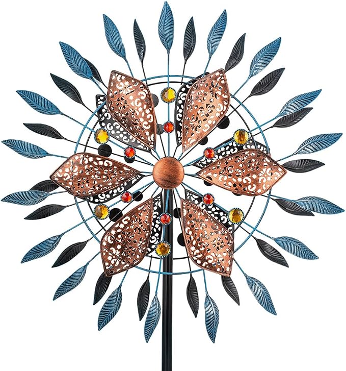 Stargarden Large Wind Spinners Outdoor, 23 Inch Metal Wind Spinner | Double Kinetic Wind Sculptures & Spinners, Waterproof Pinwheels Outdoor Decoration for Patio, Lawn, Garden, Porch Decor
