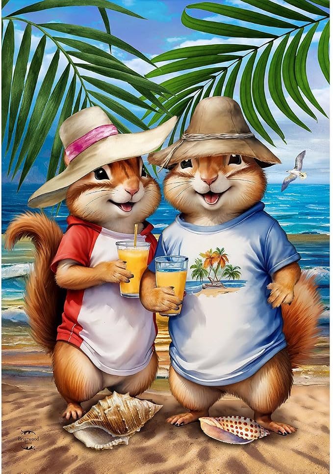 Briarwood Lane Summer Chipmunks House Flag