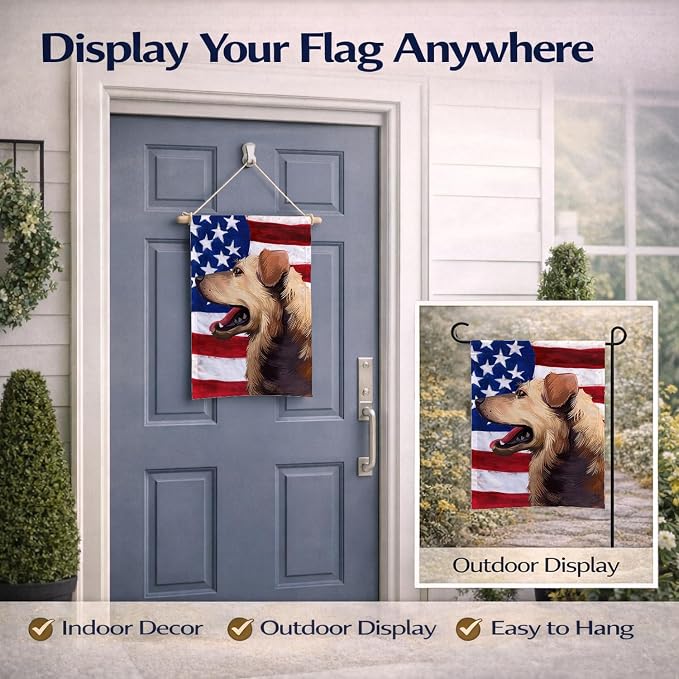 Caroline's Treasures CK6415GF Austrian Pinscher American Flag Garden Flag Mailbox Flag Decorative Yard Flag Banner Outside Patio Artwork Yard Flower Beds, Garden Size, Multicolor