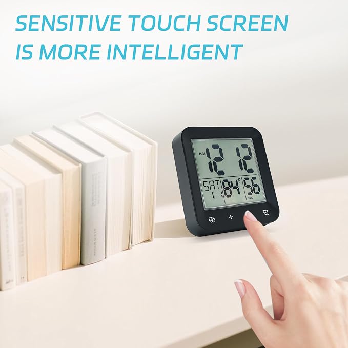 Digital Shower Clock Waterproof,Bathroom Extra Large LCD Screen Wall Clock Timer,Countdown,Moisture Proof,Anti Splash,Display Temperature,Time,Date and Day of the Week,Suction Cup,Hanging,Hole Stand