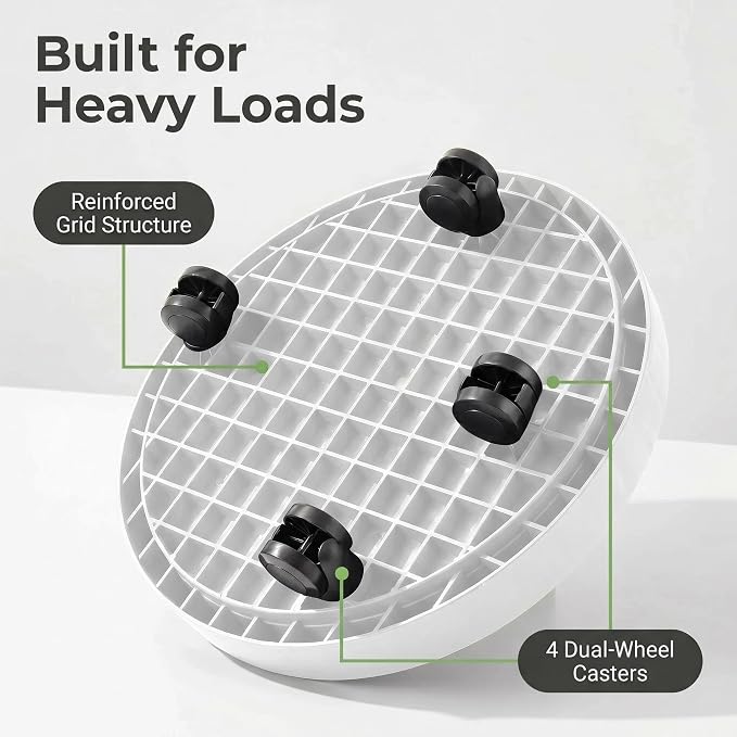 2 Pack of 11 Inch Planter Caddies Rolling Saucer Caddy with Wheels, Heavy Duty Wheeled Stand for Potted Plant, Round Coaster Roller Base Tray with Casters, Flower Pot Dolly Holder for Indoor Outdoor