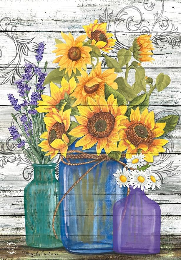 Briarwood Lane Rustic Sunflowers Summer House Flag