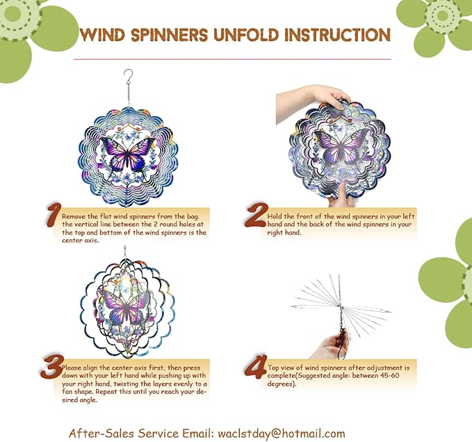 Eandisom Wind Spinners Outdoor Hummingbird - Birthday Gifts for Women Mom Grandma, Hanging Wind Spinner 12 inch 3D Wind Sculptures for Garden Decor for Outside, Patio, Yard, Outdoor