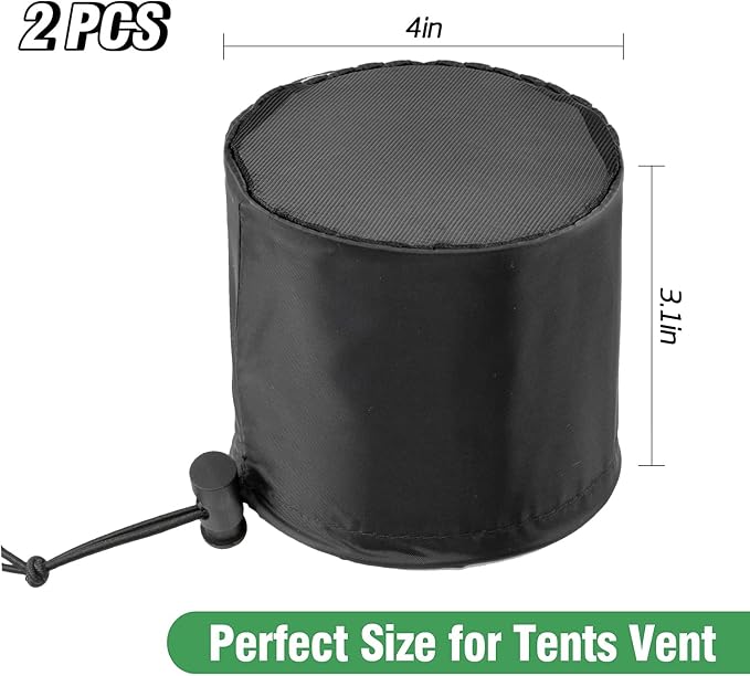 Biggun 2 Pcs Grow Tents Vent Cover, Easy to Install | 4" Dustproof Duct Filter Vent Covers with Elastic Band and Fixed Buckle, for Plant Grow Tent Accessories