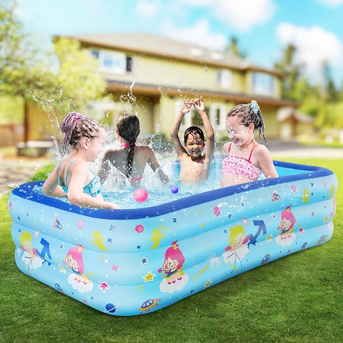 Seasons Inflatable Pool for Kids 80"x48"x20" PVC Thickened Swimming Pool | for Summer Garden & Outdoor Backyard Water Parties