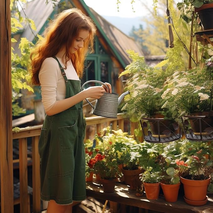 Hanging Flower Pots for Home Kitchens are Commonly Used On Balconies with Iron Hollow Hanging Leaves to Decorate The Stable Garden Green Well Hanging Flower Baskets (Champagne)