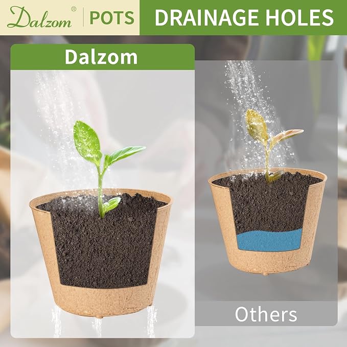 Dalzom® 60Pcs 4” Peat Pots with 60Pcs Plant Labels, Biodegradable Pots for Seedlings with Drainage Holes, Garden Plant Nursery Pots Seed Starting Trays