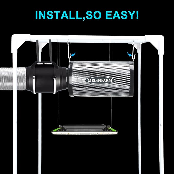 4 Inch Air Carbon Filter Smelliness Control with Australia Virgin Charcoal, Odor Removal Carbon Filter for Grow Tent, Inline Fan, Hydroponics, Pre-Filter Included, Insulated Flange 4" x 11"
