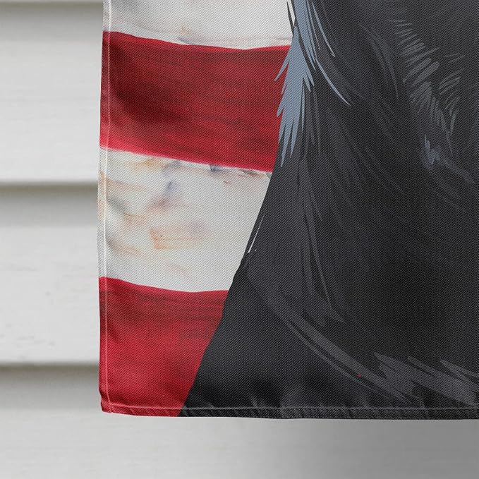 Caroline's Treasures CK6638CHF Patterdale Terrier Dog American Flag House Flag Large Porch Sleeve Pole Decorative Outside Yard Banner Artwork Wall Hanging, Polyester, House Size, Multicolor