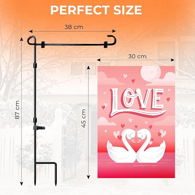 Double Sided Seasonal Garden Flags Set of 12-12x18 inch Yard Flags for Outside with Stand & Holder | Weather Resistant Thick Linen Outdoor Lawn flag, Holiday House Flags for Spring, Summer & Winter