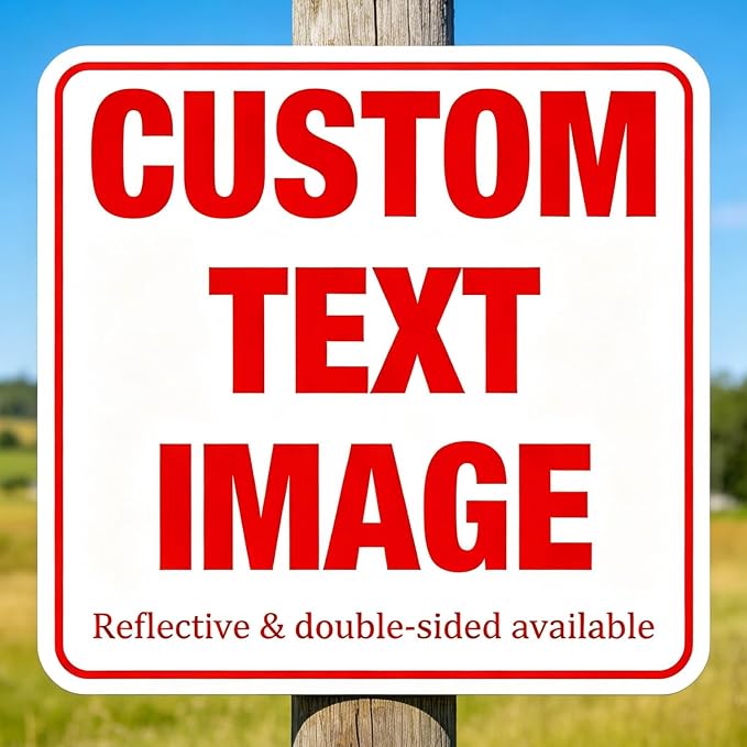 Custom Large Metal Outdoor Sign,Personalized 28x28 Inch Square Rust-Free Aluminum, Reflective Option, Weatherproof, Double-Sided Available