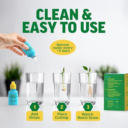 Rooting Drops for Plant Propagation | for Faster, Stronger Roots & Less Shock | Propagation Drops for Water, Soil, Moss, & More! Supports Plant Health During Repotting | for All Your Props & Cuttings