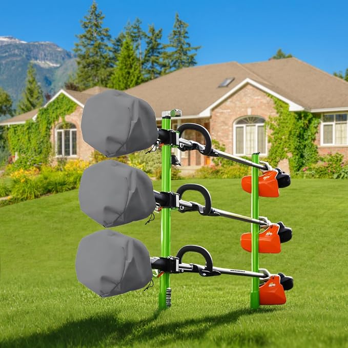 Trimmer Engine Cover,Heavy Duty Waterproof Trimmer Cover, Weed Eater Covers, Fits for General Weed Eater Edger, Pole Saw, Brush Cutters and Hedge,3 Pack,Grey