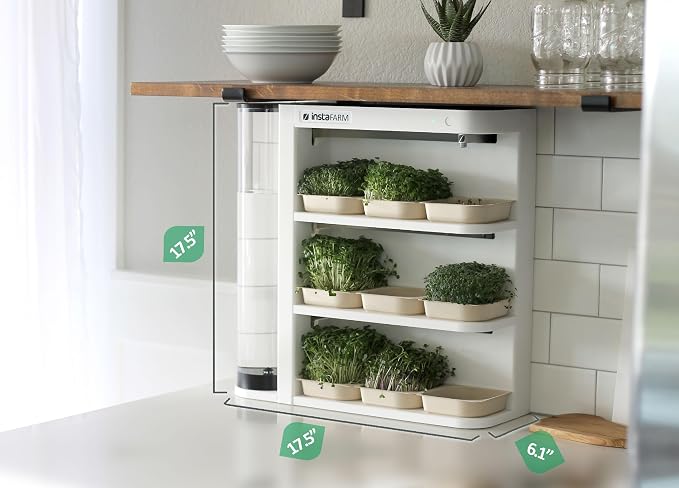 Indoor Garden, Fully Automated LED Growing Unit for Microgreens, Herbs, Leafy Greens, Organic Soil-Based, Low/No Maintenance, Easy, Standalone Unit, Designed & Assembled in The USA