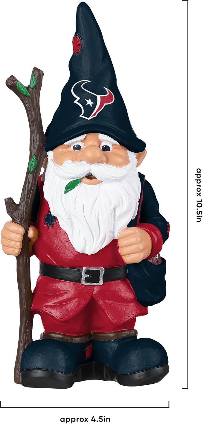 FOCO NFL Team Logo Holding Stick Garden Statue Outdoor Gnome