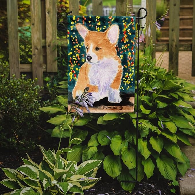 Caroline's Treasures SS8967GF Corgi Garden Flag Mailbox Flag Decorative Yard Flag Banner Outside Patio Artwork Yard Flower Beds, Garden Size, Multicolor