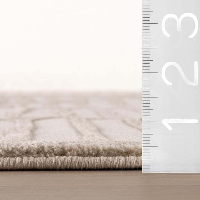 nuLOOM Kailani Cream Abstract Washable Runner Rug, 2' x 8' | Nuloom Kailani Abstract 2' x 8' Machine Washable Runner Rug for Living Room Bedroom Dining Room Entryway Hallway, Cream