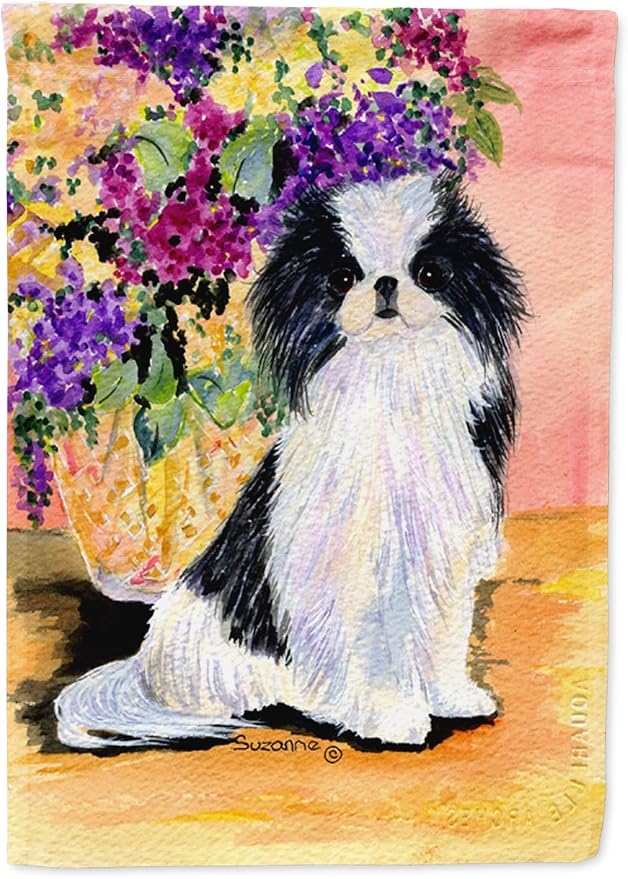 Caroline's Treasures SS8299GF Japanese Chin Garden Flag Mailbox Flag Decorative Yard Flag Banner Outside Patio Artwork Yard Flower Beds, Garden Size, Multicolor