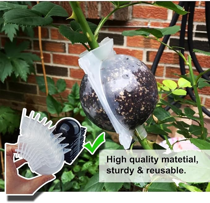 10 PCS Plant Propagation Stations,Reusable Half Transparent Germination Tray Air Layering Pods Propagation Tubes Grow Bags Grafting Kit Garden Tool Air Layering Propagation Kit(with Extra Zip Ties)