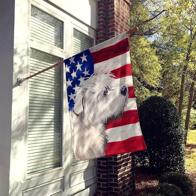 Caroline's Treasures CK6541CHF Glen of Imaal Terrier American Flag House Flag Large Porch Sleeve Pole Decorative Outside Yard Banner Artwork Wall Hanging, Polyester, House Size, Multicolor