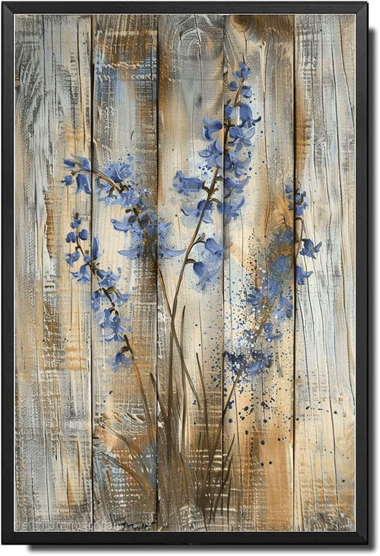 Metal Sign Aluminum Tin Signs Vintage Antique Enchantment Bluebell for Shabby Chic Interiors Rustic Elegance and Corrosion Resistant Gardening for Home Decor 8×12 Inches with Metal Frame