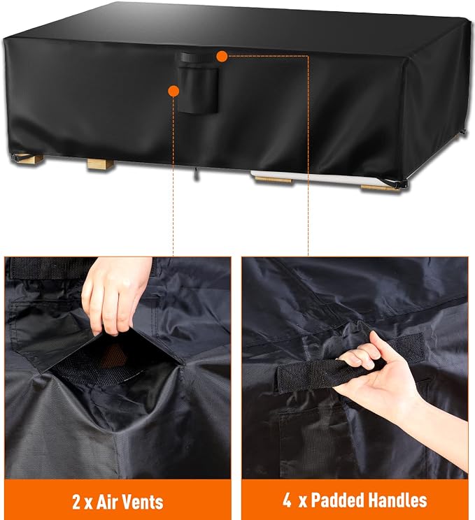 Ruimoy Patio Furniture Covers, Outdoor Furniture Cover Waterproof, General Purpose, Outside Table and Chair Covers, Heavy Duty 600D (74 Inch L x 47 Inch W x 27.8 Inch H)