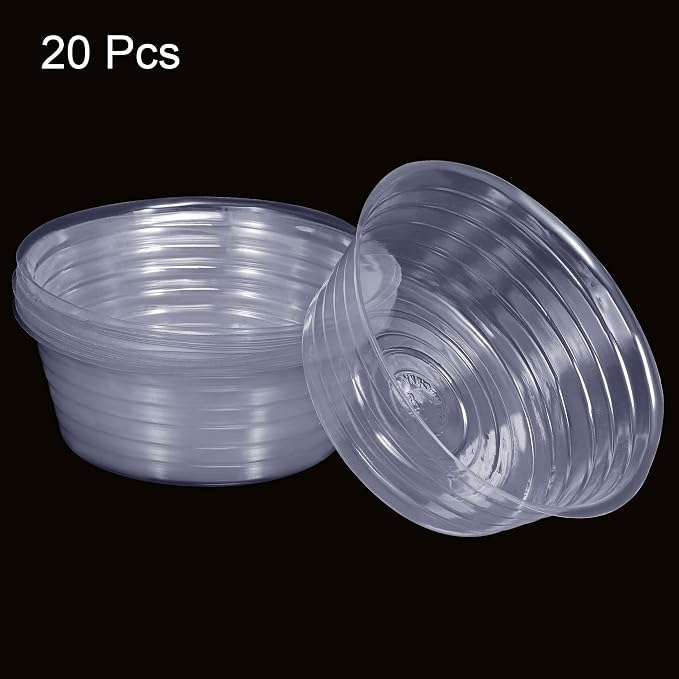 MECCANIXITY Plant Pot Saucer 9 Inch Plastic Round Flower Drip Tray for Indoor Outdoor, Clear Pack of 20