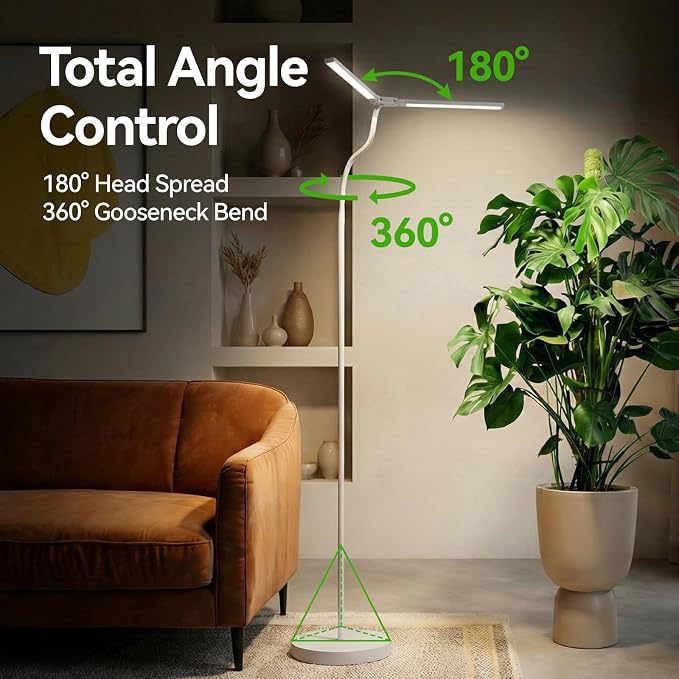 3CCT Grow Lights for Indoor Plants, 168 Full Spectrum LED Plant Light for Indoor Growing with 180° Expandable Lamp Head, 4/8/12H, Dimmable, 67in Tall Adjustable Standing Grow Light with 360° Gooseneck