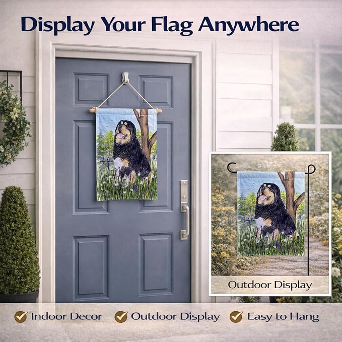 Caroline's Treasures SS8106GF Tibetan Mastiff Garden Flag Mailbox Flag Decorative Yard Flag Banner Outside Patio Artwork Yard Flower Beds, Garden Size, Multicolor