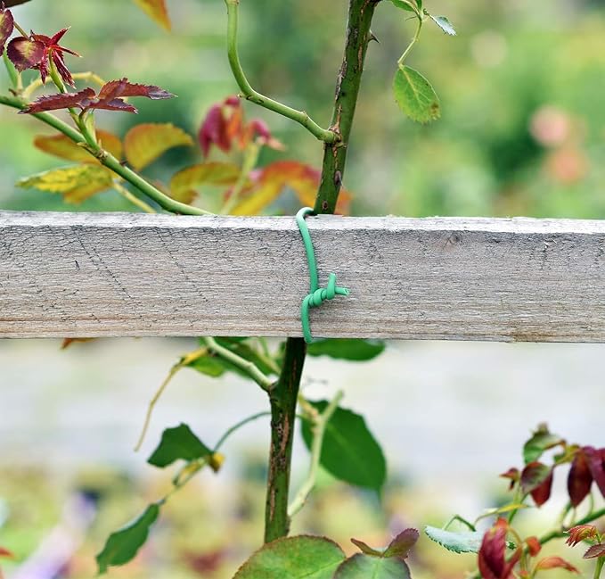 PGarden-EZ Heavy Duty Garden Plant Ties, 250 Feet Soft Twist Ties for Vines Tomatoes, Thick Green Zip Ties for Climbing Plants and Garden Twine