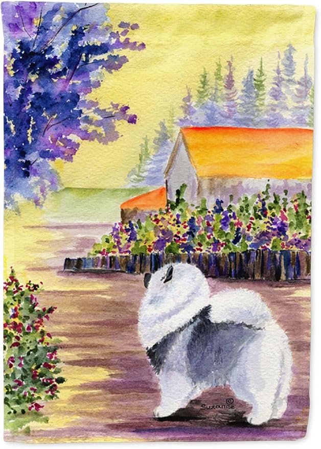 Caroline's Treasures SS8452GF Keeshond Garden Flag Mailbox Flag Decorative Yard Flag Banner Outside Patio Artwork Yard Flower Beds, Garden Size, Multicolor