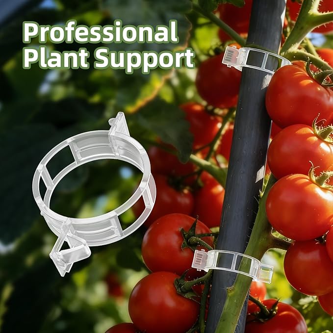 CLEANGOR 1000Pcs Plant Clips, Plant Support Clips Plastic Trellis Clips | Garden Plant Clips for Tomatoes, Cucumbers, Vines, Reusable Garden Clips Tomato Clips, Gardening Supplies to Grow Upright