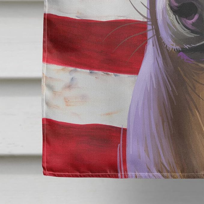 Caroline's Treasures CK6576CHF Italian Greyhound American Flag House Flag Large Porch Sleeve Pole Decorative Outside Yard Banner Artwork Wall Hanging, Polyester, House Size, Multicolor