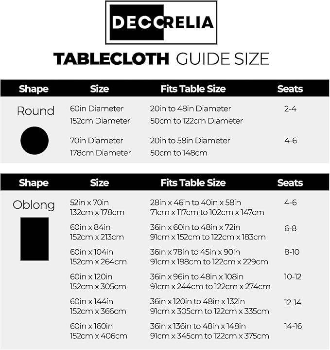 Decorelia Faux Linen Farmhouse Table Cloth 60"x104" for 6 ft Rectangle Table, Black Waterproof Outdoor Washable Cloth Tablecloth for Rectangular Dining Room Kitchen Outdoor Party Restaurant Decor