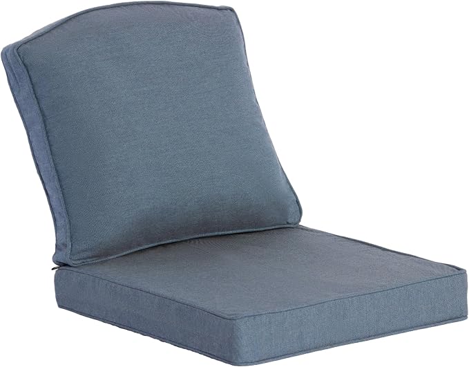 Sunbrella Outdoor Patio Chair Cushions Set, 20"x21.5" Outdoor Deep Seat Patio Cushions Set of 1, Water-Resistant UV Resistant Weather Resistant with YKK Zippers,Sunbrella Spectrum Denim