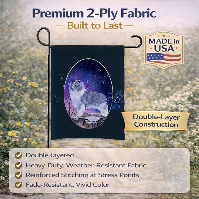 Caroline's Treasures SS8073GF Sheltie Garden Flag Mailbox Flag Decorative Yard Flag Banner Outside Patio Artwork Yard Flower Beds, Garden Size, Multicolor
