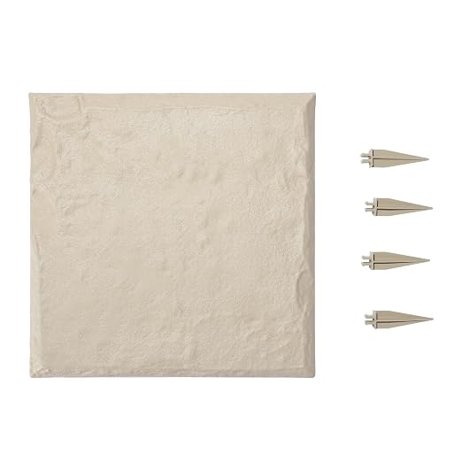 VEVOR Garden Stepping Stones, 8Pcs 15.5 x 15.5 in, Decorative Stepping Stones with Stakes, Weather-Resistant Plastic Pathway Pavers, Smooth Surface, Outdoor Walkway for Lawn Patio Landscape, Beige