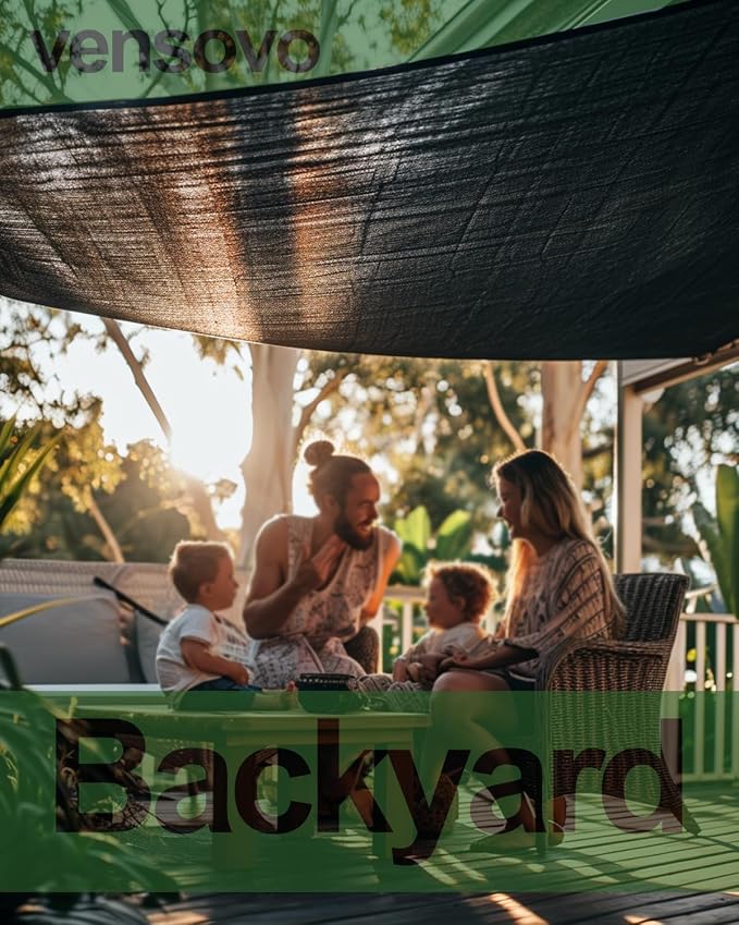 vensovo 30% Sunblock Shade Cloth Net Black Resistant - 20x20 Ft Garden Shade Mesh for Plant Cover, Greenhouse, Chicken Coop, Kennels, Tomatoes Plants