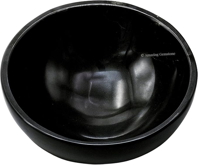 Black Tourmaline Crystal Bowl - 3 Inch Decorative Bowls for Room and Home Decor - Gemstone Healing Crystals for Elegant Display, Positive Energy Balance and Gift