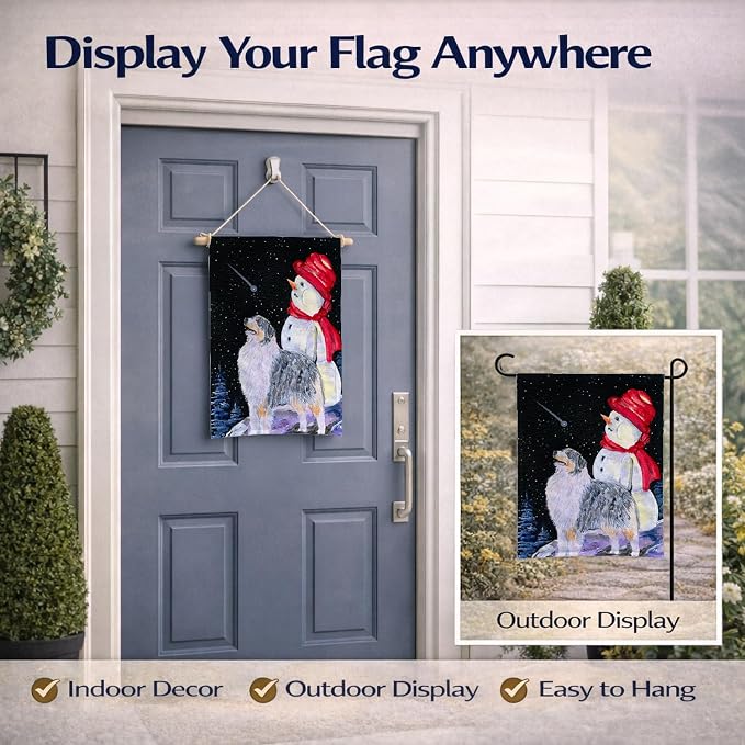 Caroline's Treasures SS8574GF Australian Shepherd Garden Flag Mailbox Flag Decorative Yard Flag Banner Outside Patio Artwork Yard Flower Beds, Garden Size, Multicolor