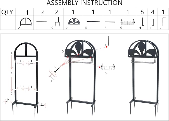 Garden Hose Holder, Water Hose Holders Stand Holds 160-Feet Freestanding Hose Reel Storage Hanger Rack for Outside Yard Lawn Farm