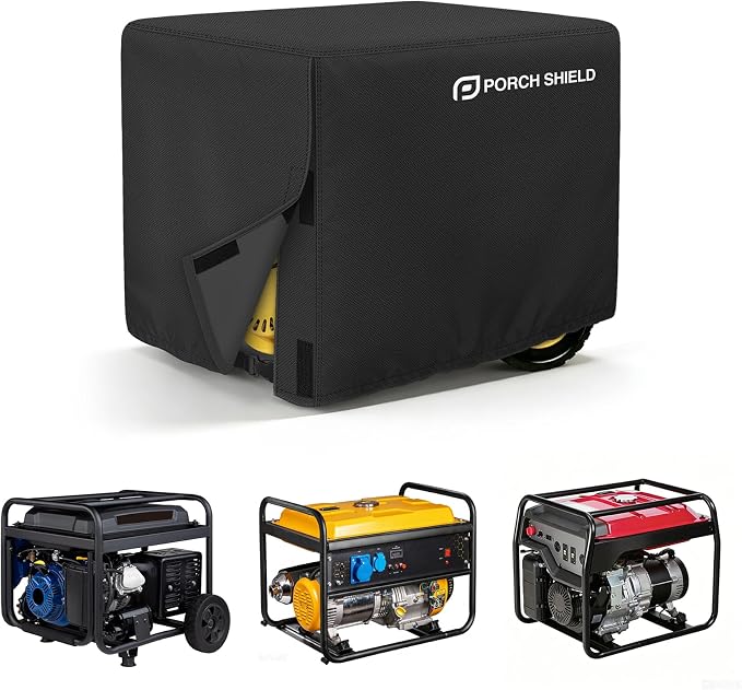 Porch Shield Waterproof Universal Generator Cover 25 x 24 x 21 inch - for Most Generators 3000-5000 Watt, Black