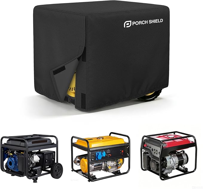 Porch Shield Waterproof Universal Generator Cover 26 x 20 x 20 inch - for Most Generators 3000-5000 Watt, Black