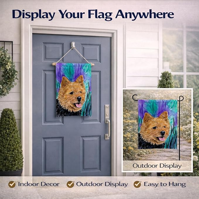 Caroline's Treasures SS8431GF Norwich Terrier Garden Flag Mailbox Flag Decorative Yard Flag Banner Outside Patio Artwork Yard Flower Beds, Garden Size, Multicolor