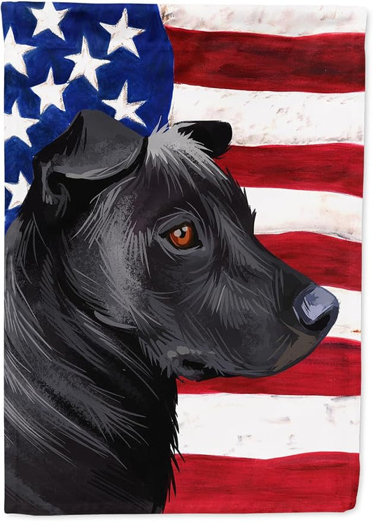 Caroline's Treasures CK6644CHF Phu Quoc Ridgeback Dog American Flag House Flag Large Porch Sleeve Pole Decorative Outside Yard Banner Artwork Wall Hanging, Polyester, House Size, Multicolor