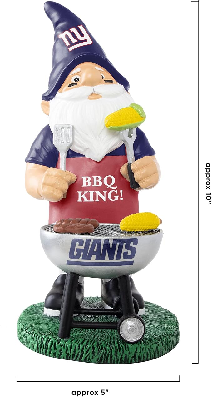 FOCO NFL Unisex-Adult NFL Team Logo Grill Garden Statue Outdoor Gnome 10"