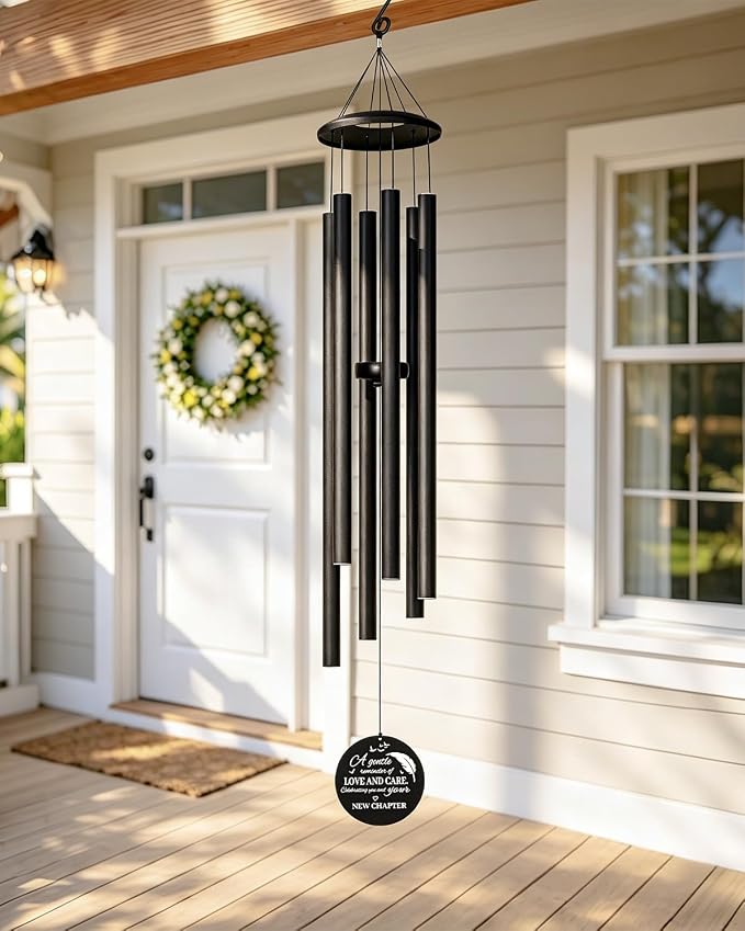 45 Inch Large Wind Chimes for Outside Deep Tone, Tree of Life Wind Chimes Outdoor, Garden, Porch Decor, Memorial Windchimes, Sympathy Gift (Black)