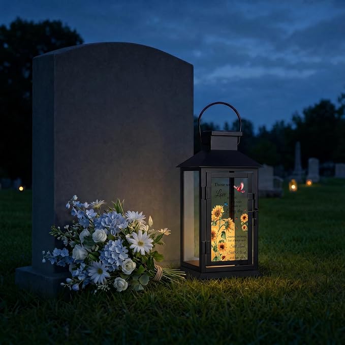 Solar Memorial Lantern Outdoor Waterproof, Sympathy Gifts for Loss of Loved One Mother Father, Remembrance Condolences Grief Gift for Loss, in Memory of Loved One Gifts